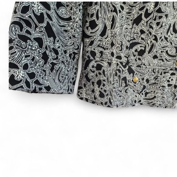Coldwater Creek Womens Paisley Print Blazer Jacket Size 12 Cotton/Spandex - Picture 3 of 5